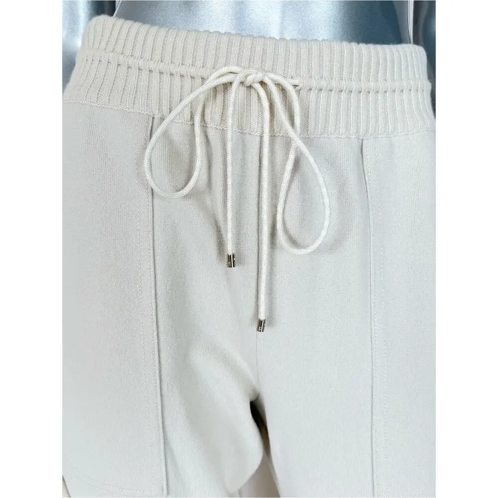 NEW!!! CHANEL cream cashmere 20B CARGO TRACK SWEAT Pants 38 FR or 6 US
